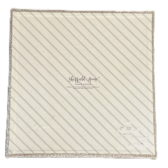 Sheffield Home Paper Goods Empty Square Silver Glitter Gift Box with Bow - Picture 4 of 6